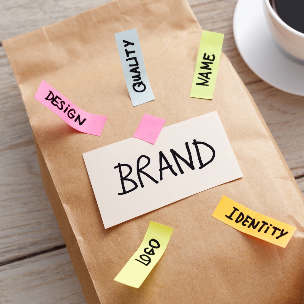 Brand identity sticky note concept
