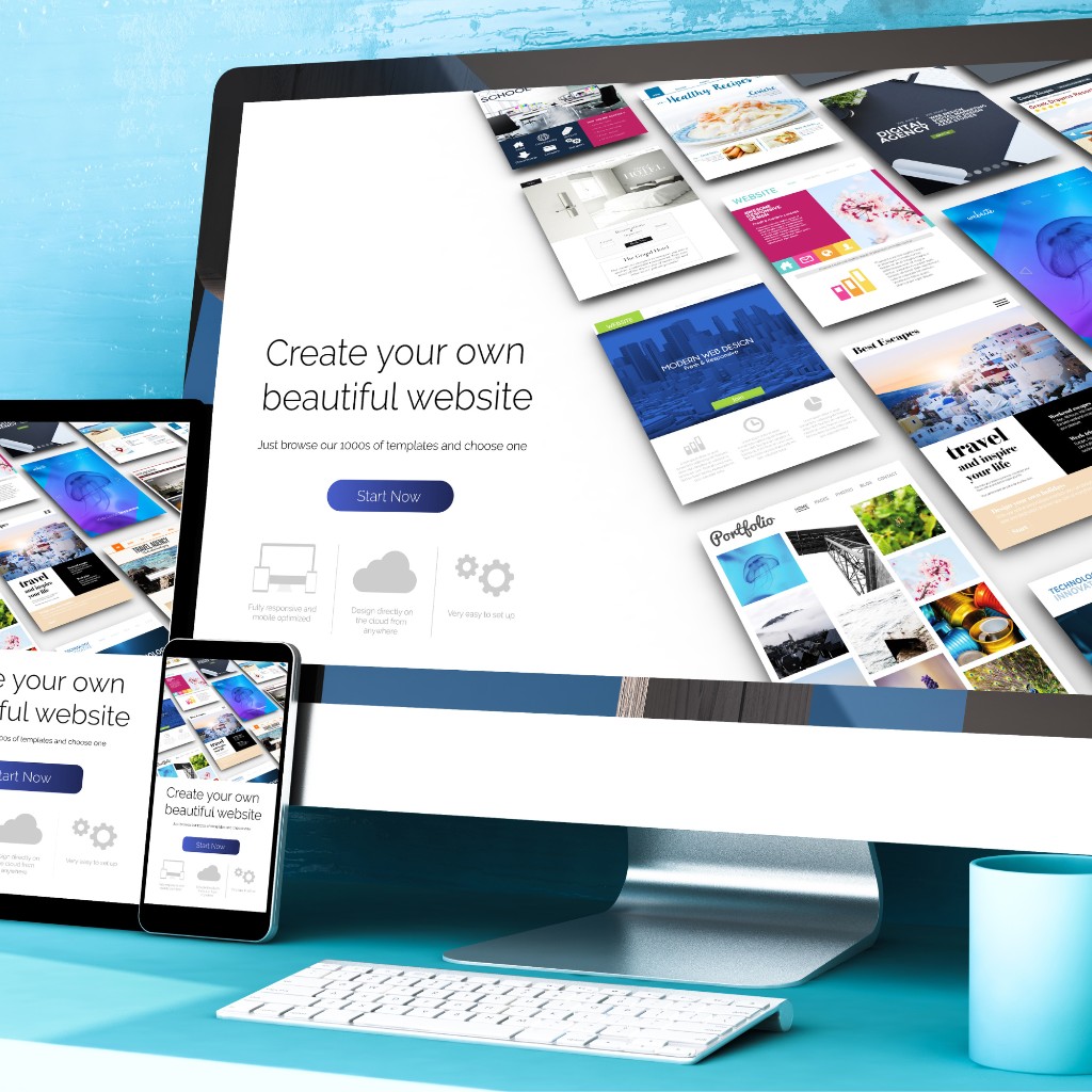 Website design concept across desktop and mobile devices